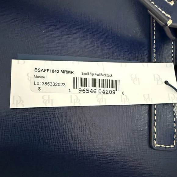 Dooney & Bourke Small Navy Blue Zipper Backpack MSRP $278.00 NWT - Picture 10 of 10